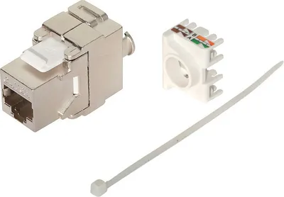 Produktbild von 8x Keystone Cat.6A , Jack Modul RJ45 10 GBit/s 500MHz werkzeuglos