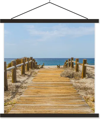 Produktbild von MuchoWow® Textilposter Strand - Meer - Weg 40x40 cm mit schwarzem Rahmen - Fotos