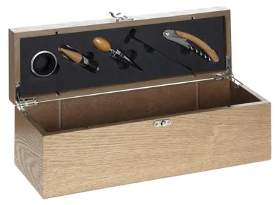 Obrázok produktu pre Súprava príslušenstva na víno Secret De Gourmet WOOD MARC Súprava na víno v krabici 5 prvkov HOMLA