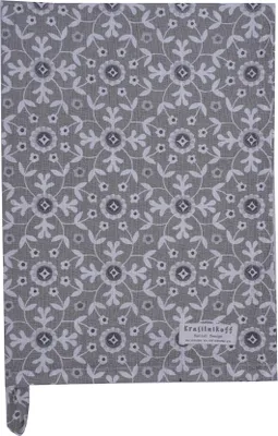 Produktbild von Krasilnikoff – Geschirrtuch KW13380 – Square Dance Flowers, grey / Square Dance Blumen, grau
