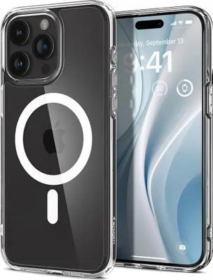 Image de Étui SPIGEN ULTRA HYBRID MAG compatible avec MagSafe adapté à l'IPHONE 15 Pro blanc