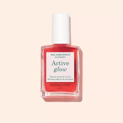 Obrázok produktu pre Manucurist Active Glow, Posilňovač nechtov, 15 ml, Výživný, Lesk, Priesvitné, Kefa, Fľaša