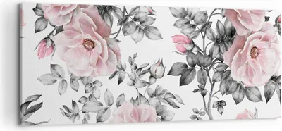 Produktbild von Bild auf Leinwand - Leinwandbild - Blumen Blätter Pflanze Rose - 120x50cm - Wand Bild - Wanddeko - Leinwanddruck - Bilder - Kunstdruck - Wanddekoration - Leinwand bilder - Wandkunst - AB120x50-2952