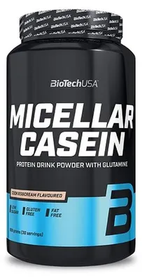 Image de BioTech USA Micellar Casein 908 g vanille / Protéines de caséine (nuit) / Délicieuse caséine micellaire à absorption lente enrichie d'une dose supplémentaire de glutamine
