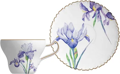 Productafbeelding van Porseleinen Koffieset met Irispatroon - 5,7oz