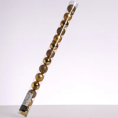 Christbaumkugel - Weihnachtskugel - bruchfest - D: 3cm - glänzend matt glitzernd - gold - 14er Set