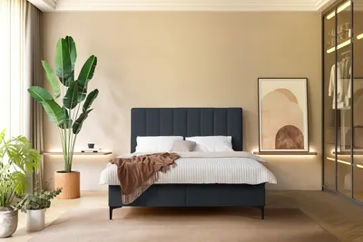 Produktbild von KSHOMECONCEPT Boxspringbetten SERANO mit Bonell Matratze H3 und Topper, Zwei Bettkasten 160x200 cm, Grau