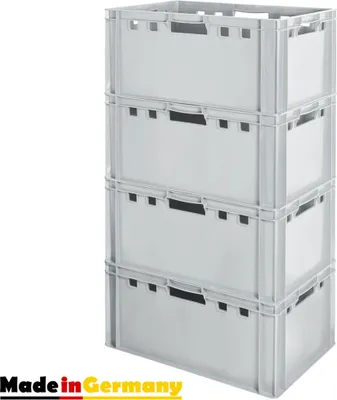 Produktbild von Fleischkiste E3 Fleischkiste Grau Fleischerkiste Fleischkisten Kiste Fleischkiste Eurobox Lebensmittelecht 60 x 40 Metzgerkiste Auswahl Kingpower, Anzahl:4