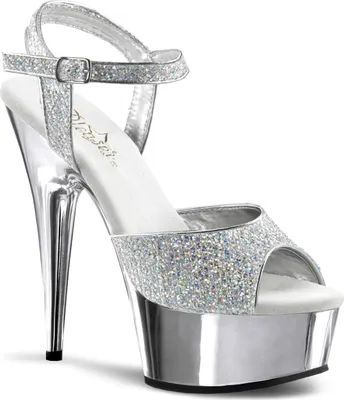 Produktbild von DELIGHT-609G Damen Sandale von Pleaser, Silber Mehrfarbig , EU 41, US 11