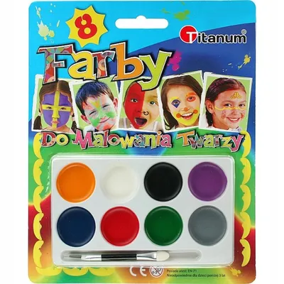 Produktbild von Gesichtsbemalung 8 Farben + Pinsel