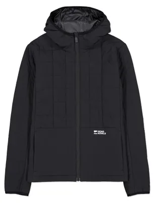 Image de Manteau de dame Mons Royale Canyon Merino, modèle isolé avec capuche, couleur noire, taille M