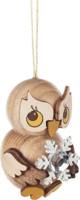 Produktbild von Christbaumschmuck Eulenkind mit Schneestern BxHxT 3,5x4,5x3cm NEU