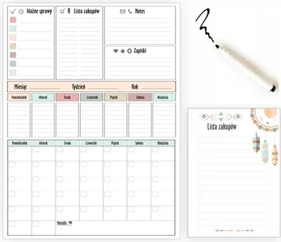 Produktbild von XXL-Planer Magnetische Trockenlöschtafel für den Kühlschrank + Marker Kalender
