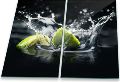 Produktbild von Herdabdeckplatte Abdeckung Glaskeramikfeld Abdeckplatte 2-Teilig 60x52 Lemon Grün Glas