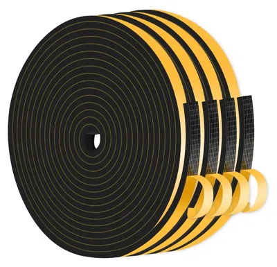 Image de Joint d'étanchéité pour portes, joint en caoutchouc, 6 mm x 3 mm x 20 m, noir