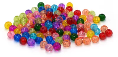 Produktbild von Vintageparts Crackle Glasperlen rund Farbmix 4 mm, 100 Stück