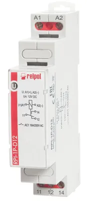 Zdjęcie produktu dla Przekaźnik instalacyjny 1 styk przełączny 12V DC 16A - RPI-1P-D12