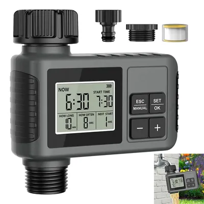 Produktbild von Bewässerungscomputer , Timer mit Regensensor und manueller Bewässerung, hoher Durchfluss, ideal für Rasen und Gartenautomatik