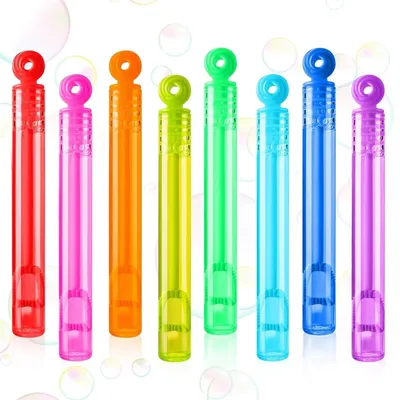Imagen del producto de Mini set de burbujas, 32 unidades, 8 colores, pequeños tubos para hacer burbujas, para niños