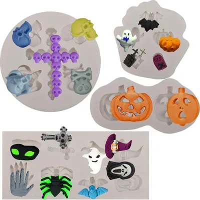 Immagine prodotto di Stampi in silicone per Halloween 4 pezzi Stampi vari