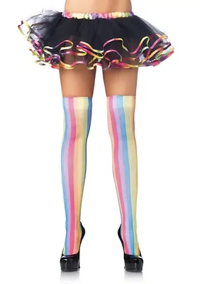 Produktbild von Regenbogen Overknees - Fasching Halloween Kostüm