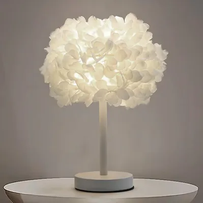 Produktbild von Nachttischlampen, Blumen-Tischlampe, Weiße Petalen Nachttischleuchte, Nachtlicht, E27 Fassung, für Arbeitszimmer, Schlafzimmer, Wohnzimmer, Cafe