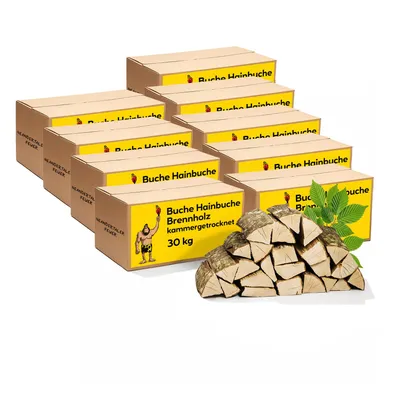 Produktbild von Neandertaler Feuer Brennholz Buche Kaminholz - Buchenholz Grillholz 25 cm 270 kg | Hartholz Feuerholz | Holz für Grill Kamin Smoker Ofen | Firewood