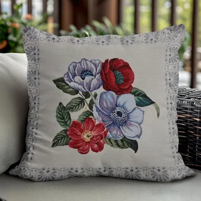 Produktbild von Jedeka Gobelin Kissenhülle Blumen 45x45 cm