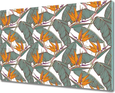 Produktbild von Glas-Herdabdeckplatte Glaskeramikkochfeld-Abdeckung Spritzschutz - 80x52 cm - Grüne Bananenblätter