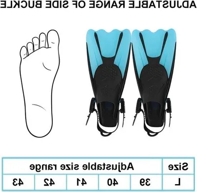 Produktbild von Famanu Tauchflossen verstellbar mit Tragetasche - Schwimmflossen für Kinder - Größe 39 - 43 - leichte Schwimmflossen - blau