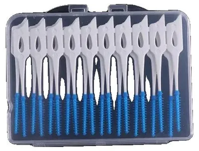 Image de Brosse interdentaire, avec des poils en silicone souple, paquet de 200, 20 pièces bleues