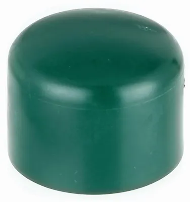 Zdjęcie produktu dla Alberts 855260 Zaślepka do okrągłych słupków metalowych, plastikowa, zielona, do słupków Ø 38 mm, zestaw 20 szt