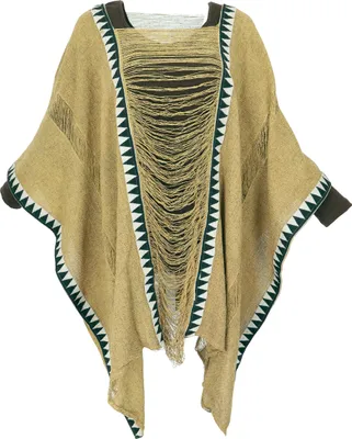 Obrázek produktu pro Boho pončo, extravagantní pončo – tmavě hnědé barvy, dámské, vyrobené z bavlny, do kategorie: bundy, kabáty a ponča