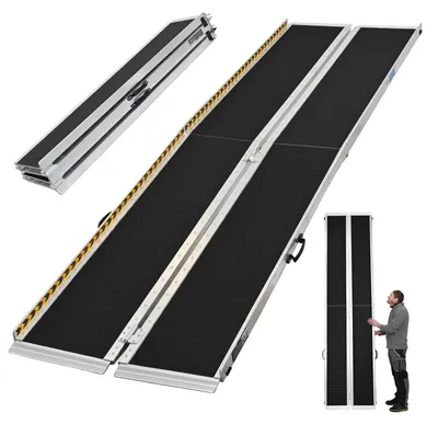Produktbild von TRUTZHOLM Rollstuhlrampe 305 cm Traglast 272 kg Alu 2-fach klappbar friktionsbeschichtet Kofferrampe