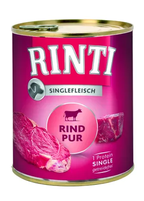 Produktbild von RINTI Singlefleisch Rind Pur, Adult, jede Rasse, Rind, 800 g, Ohne Soja