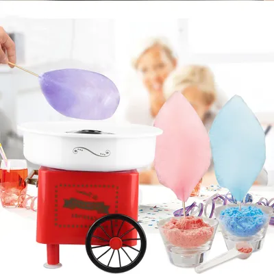 Produktbild von JEOBEST Zuckerwattemaschine | kleine Warenkorb Mini Zuckerwatte-Maschin | Retro  Rot 500W