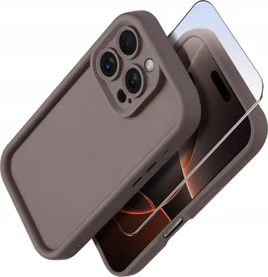 Zdjęcie produktu dla Etui do iPhone 16 Pro Max silikonowe MATOWE + Szkło ochronne na ekran 9H