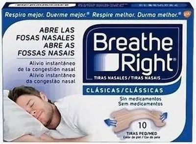 Obrázok produktu pre Nosové prúžky Breathe Right, malá veľkosť, 10 kusov