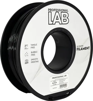 Produktbild von PETG Filament 1,75 mm 1 kg Prof. Lab Schwarz – hochfest und formstabil