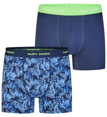 Produktbild von Happy Shorts Herren Boxer Jersey 2-Pack hawaiileaves1 - Größe XL