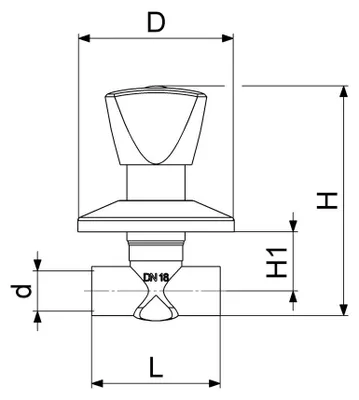 Produktbild von Schlösser Armaturen UP-VENTIL, DREIKANTHAUBENGRIFF LOETANSCHLUSS 18, MESSING