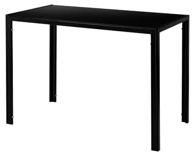 Produktbild von Esstisch 105x60x75cm Tischplatte aus schwarzem Glas