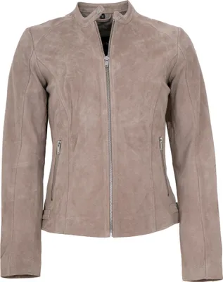 Produktbild von Morena - Damen Lederjacke nappiertes Leder beige Größe 36
