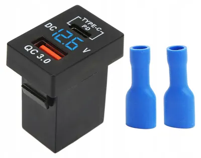 Produktbild von Auto USB Ladebuchse QC3.0+PD mit Voltmeter 12-24V
