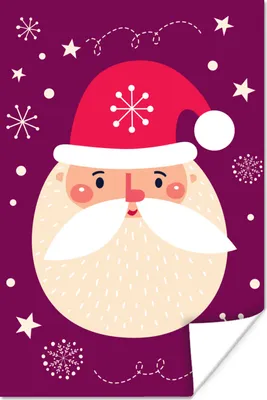 Produktbild von MuchoWow® Poster Weihnachten - Weihnachtsmann - Schnee 80x120 cm - Papierdruck