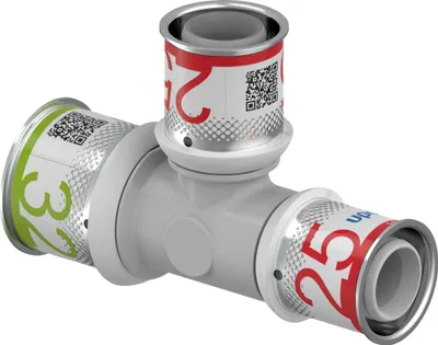 Image de UPONOR S-Press PLUS, pièce en T, réduite, PPSU, 32-25-25, 1 pièce.