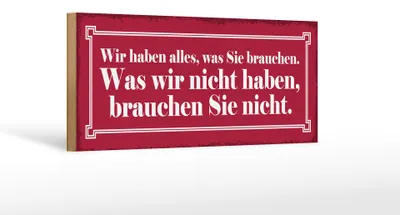 Produktbild von Holzschild Spruch 27x10cm wir haben alles was Sie brauchen