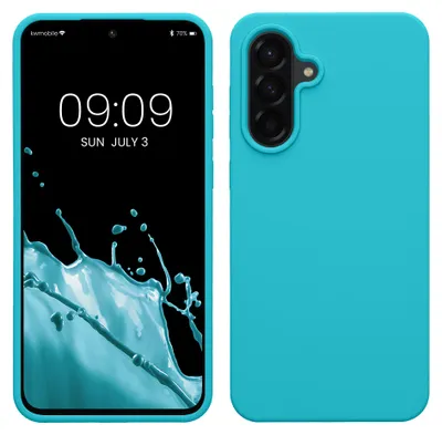Produktbild von kwmobile Handyhülle für Samsung Galaxy A56 5G Hülle - Case Silikon - Kabelloses Laden - Schutzhülle Cover in Cool Glacier