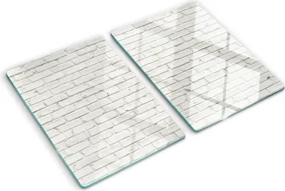 Obrázok produktu pre Sklenená ochranná doska – Kryt varnej dosky – Kryt na indukčnú dosku – 2x40x52 cm  – Rýchle čistenie – Tvrdené sklo – Tehlová stena