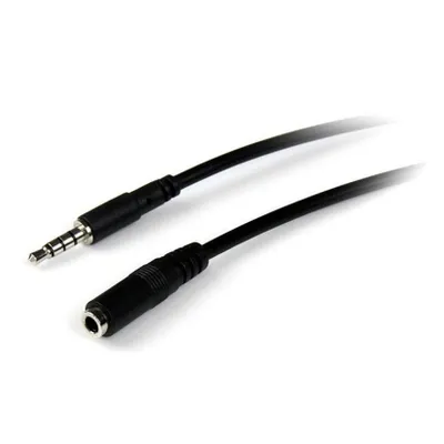 Produktbild von StarTech.com 2 m 3,5-mm-4-Positions-TRRS-Headset-Verlängerungskabel - Stecker/Buchse, 3.5mm, Stecker, 3.5mm, Buchse, 2 m, Schwarz